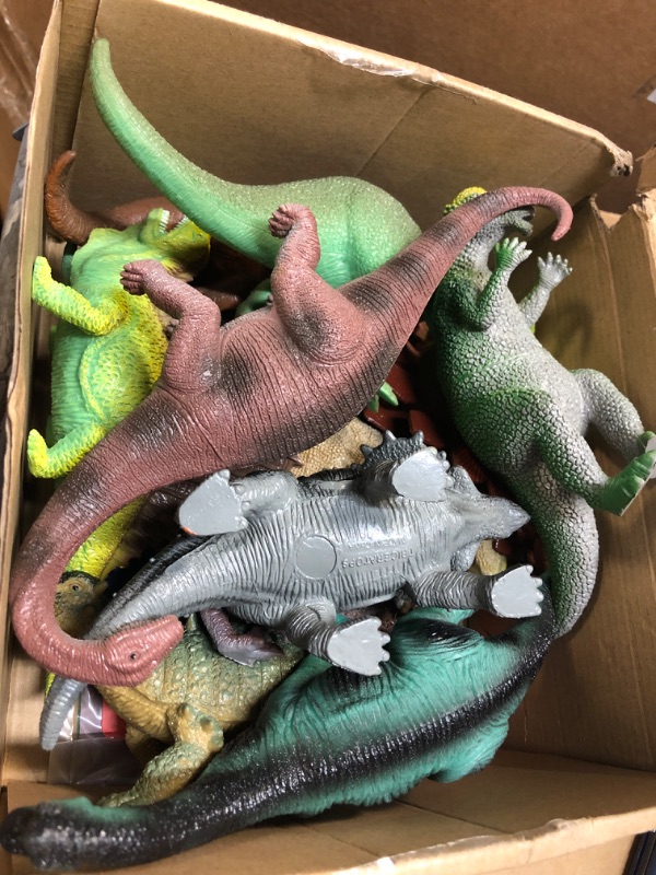 Photo 2 of Boley 12 Pack 9-Inch Educational Dinosaur Toys - Kids Realistic Toy Dinosaur Figures for Cool Kids and Toddler Education! (T-Rex, Triceratops, Velociraptor, and More!)