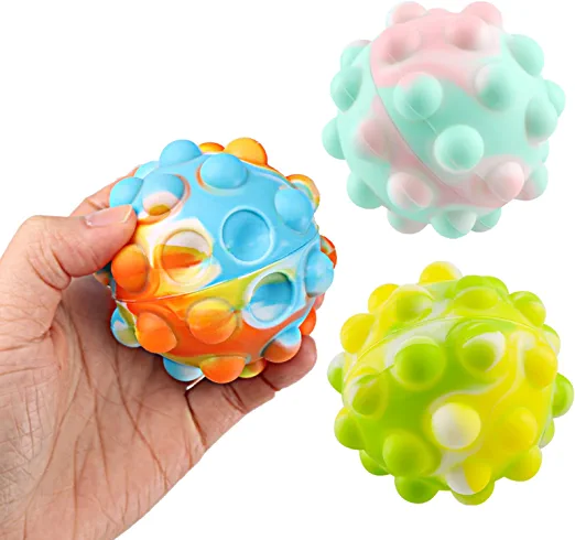 Photo 1 of 3PCS Pop Stress Balls Fidget Toy, 3D Ball Popping It Relieve Restless Toy, Anxiety Relief Fingertip Toy Stretchy Balls, Early Education Brain Development Toy, Hand Finger Exerciser
