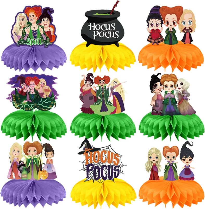 Photo 1 of 9 Pcs Hocus Pocus Party Decorations,Hocus Pocus Halloween Table Centerpiece,Halloween Table Decoration Hocus Pocus Halloween Decorations,Witch Theme Party Decorations Hocus Pocus Party Supplies
