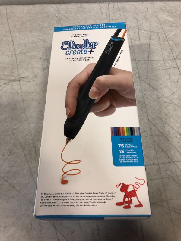 Photo 3 of 3Doodler Create+ 3D Printing Pen for Teens, Adults & Creators! - Black (2022 Model) - with Free Refill Filaments + Stencil Book + Getting Started Guide
