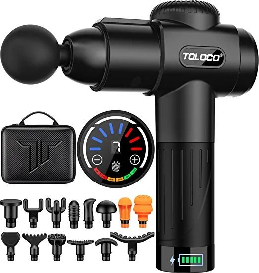 View 1 of TOLOCO Massage Gun, Upgrade Percussion Muscle Massage Gun for Athletes, Handheld Deep Tissue Massager, Black
---FACTORY SEALED --