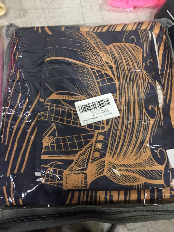 Photo 1 of  Comforter Cover, Retro Sailboat Duvet Cover for Kids Boys Teens Pirate Boat Pattern Bedding Set Queen Size Sketch Vintage Style Quilt Cover with Zipper Closure for Bedroom --FACTORY SEALED --