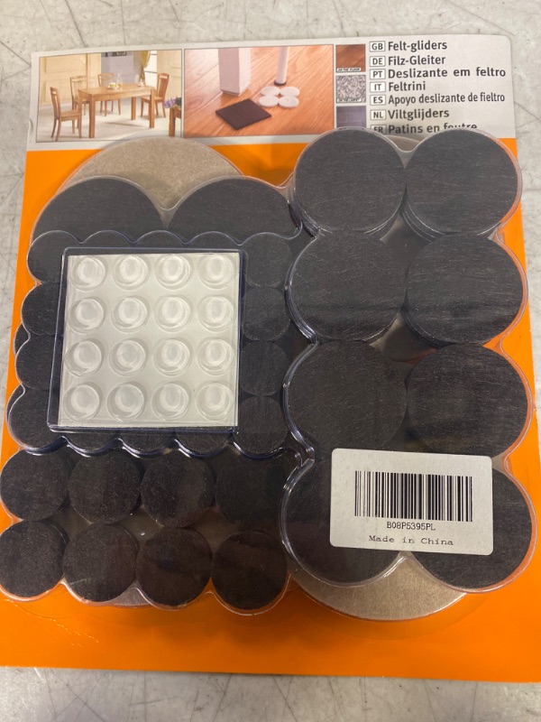 Photo 2 of 108pcs Round Heavy Duty Nail-on Anti-Sliding Felt Pad for Furniture Chair Table Leg Feet Floor Protectors (Grey)