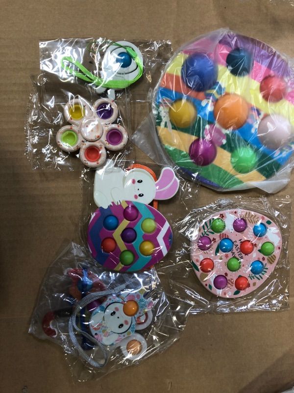 Photo 2 of 6 Pack Poppet Popper Pop Push Bubble Fidgets It ,Stress Relief Decoration Gift for Kids with Lanyard