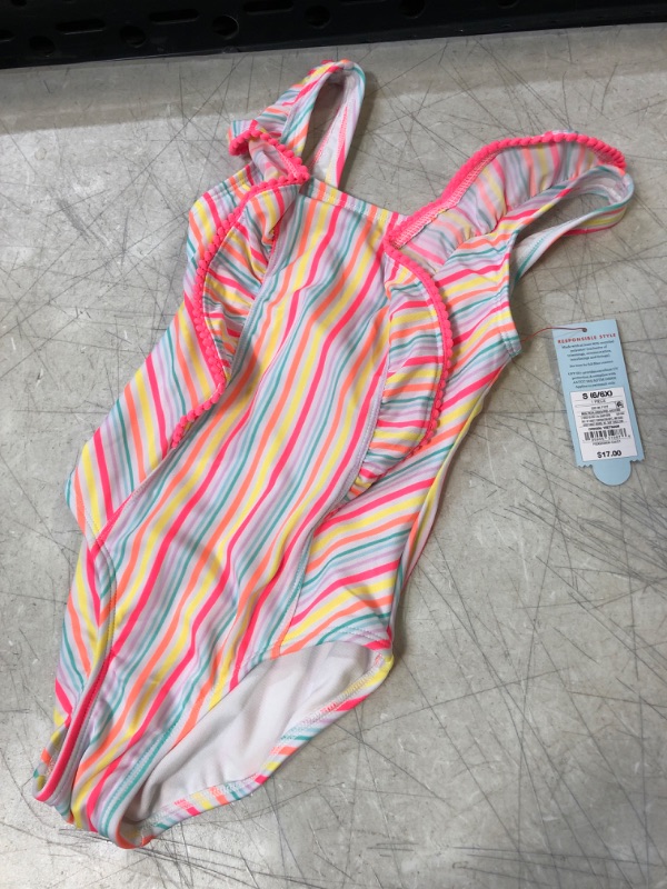 Photo 2 of Girl' STriped Ruffled One Piece SWimSuit- Cat & Jack™