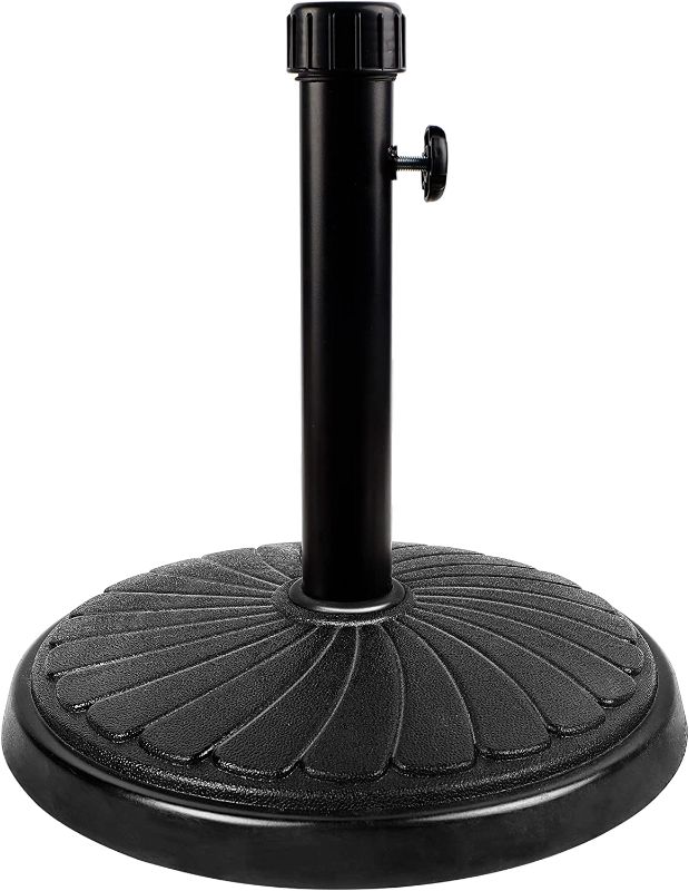 Photo 1 of Blissun 22 lbs Patio Umbrella Base, Concrete Umbrella Base, Market Umbrella Base Stand for Patio, Garden, Lawn, Black
