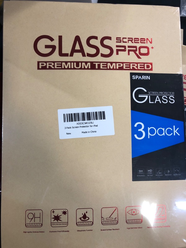 Photo 1 of Sparin (3Pk) Tempered Glass Screen Pro Premium for 9.7 Inch Apple iPad Protector