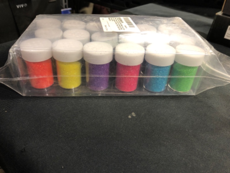 Photo 2 of 18 Pack Fine Extra Glitter Shake Jars, Color Glitter Powder for Slim for Arts and Crafts, Nail, Scrapbook, Holiday, Party, Multi Color Assorted Set.