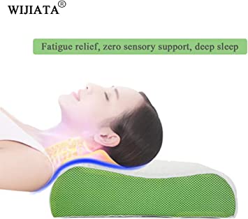 Photo 2 of Aloe Vera Memory Foam Pillow for Sleeping, Essential Aloe Vera Oil Infused, Orthopedic Bed Pillows for Neck Pain Relief, Cooling Pillow for Stomach Back & Shoulder Side Sleepers, Contour.