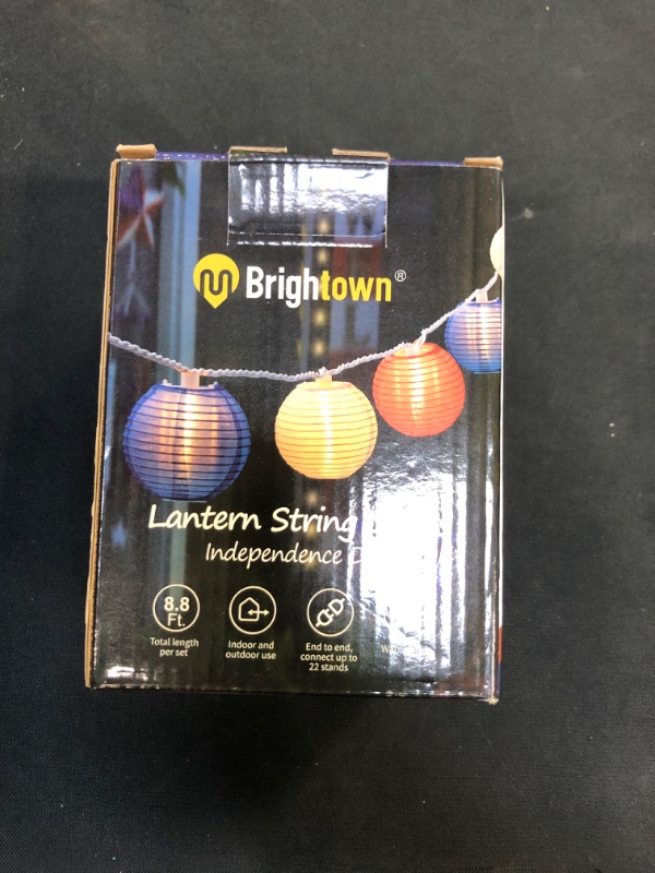 Photo 2 of 4th of July Lights - Minetom Lantern String Lights, 6.7 Feet 10 Waterproof Nylon Lantern Hanging Globe Light, Plug in Connectable Decorative Lights for Independence Day Garden Fourth of July Decor
