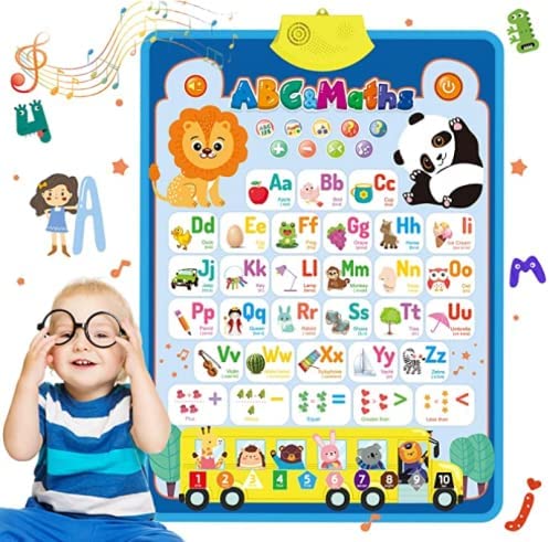 Photo 1 of ABC Learning Toys for Toddlers, 2 Pack Alphabet Wall Chart Talking Poster Interactive Educational Toy Electronic Music for Boys & Girls Gifts Activities for Autism Kids Aged 3 4 5 Year Olds
