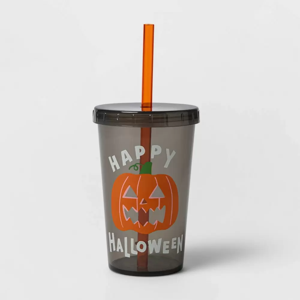 Photo 1 of 3Pack----12oz Plastic Happy Halloween Tumbler with Straw - Hyde & EEK! Boutique
