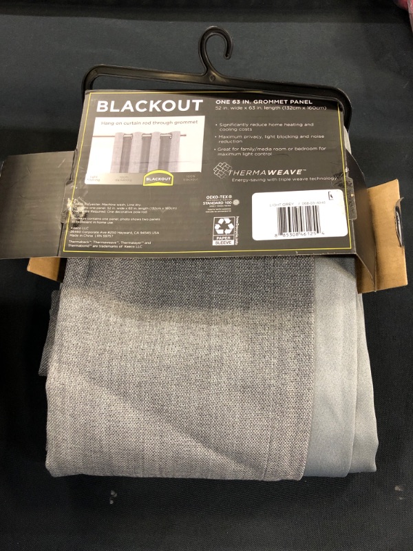 Photo 2 of 1pc --Blackout Rowland Curtain Panel Light Gray - Eclipse