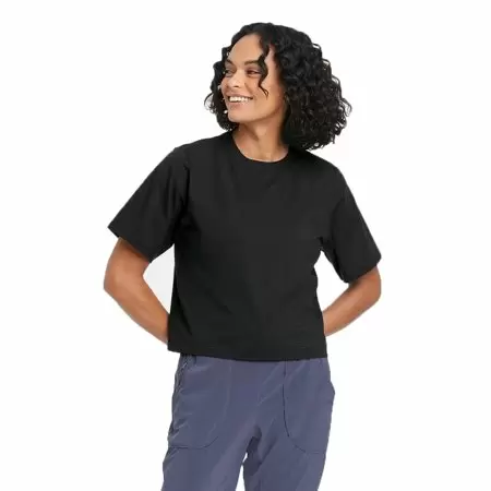 Photo 1 of  Women's Supima Cotton Short Sleeve Top - All in Motion Black ---- L

