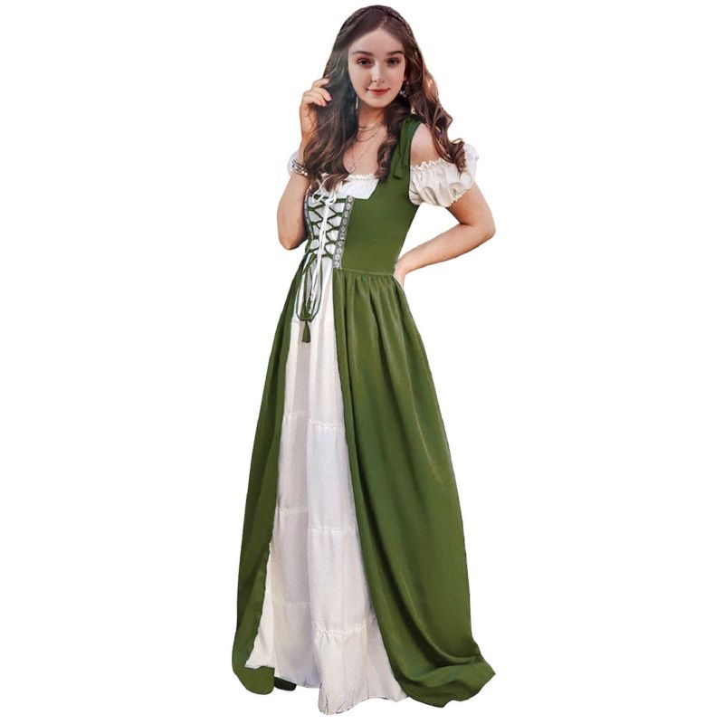 Photo 1 of Abaowedding Renaissance Dress Women Medieval Dress Medieval Costumes Women, Olive S/M Olive Small/Medium