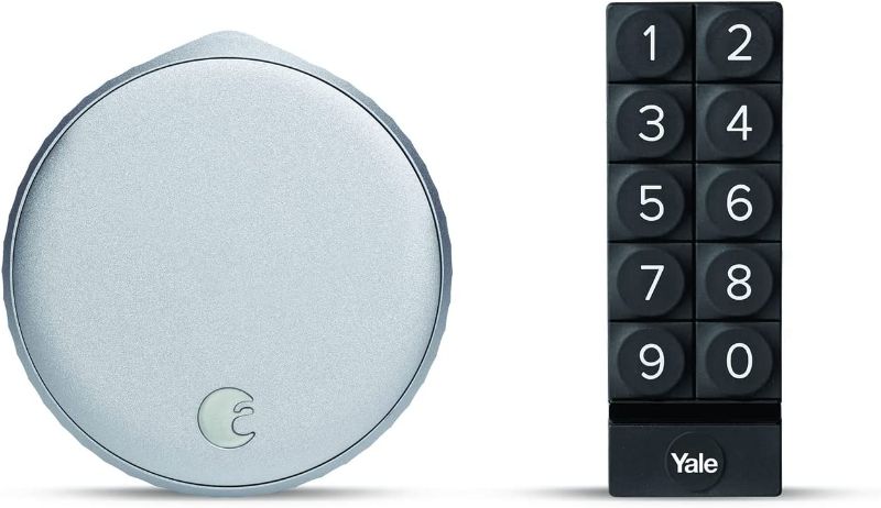 Photo 1 of August Wi-Fi Smart Lock + Smart Keypad, Silver - Add key-free access to your home - Great for guests and vacation rentals
