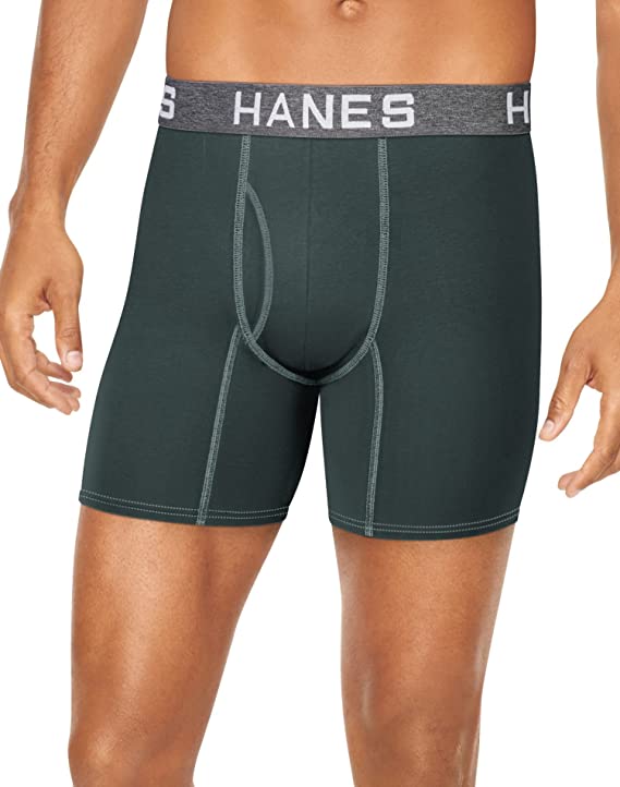 Photo 1 of Hanes Ultimate Men's Comfort Flex Fit Ultra Soft Cotton Modal Blend Boxer Brief 4-Pack SIZE L 
