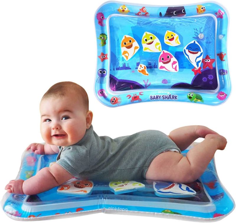 Photo 1 of Baby Shark Tummy Time Water Filled Play Mat – Infant Toys to Help Learn How to Crawl – Baby Shark Official ( USED ITEM ) ( BOX HAS MINOR DAMAGE ) 
