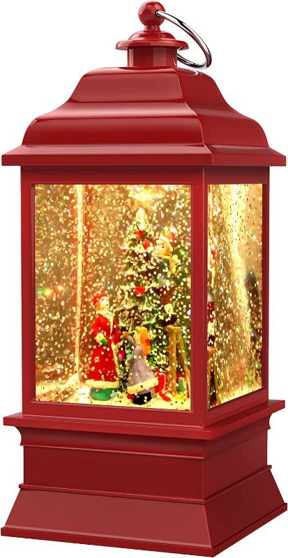 Photo 1 of [Upgraded 2022] Christmas Snow Globe Lantern with Snowman, Battery Operated Lighted with Swirling Water Glittering Globe, Xmas Home Decor Tabletop Lanterns for Christmas Decoration and Gift
