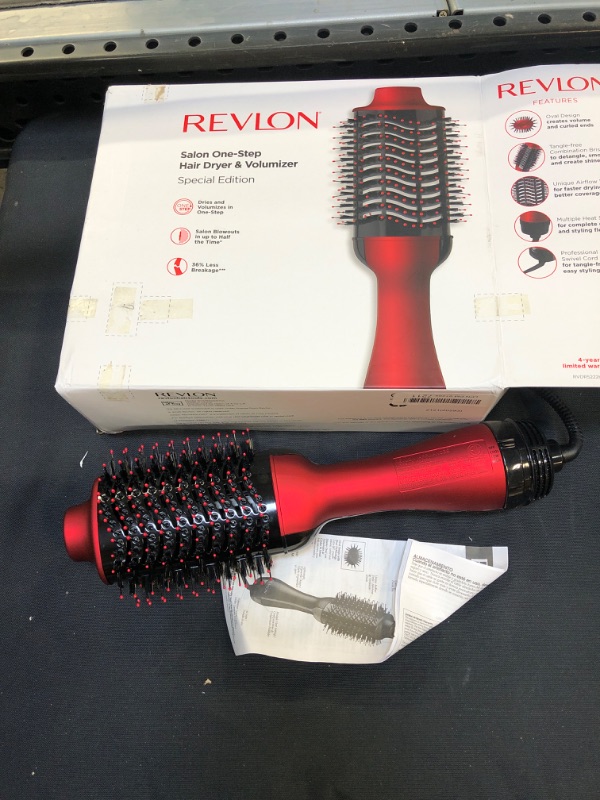 Photo 2 of REVLON One-Step Volumizer Original 1.0 Hair Dryer and Hot Air Brush, Red
