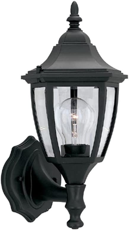 Photo 1 of Designers Fountain 2462-BK Builder Cast Aluminum Outdoor Wall Lantern Sconce, 14.25in H, Black
