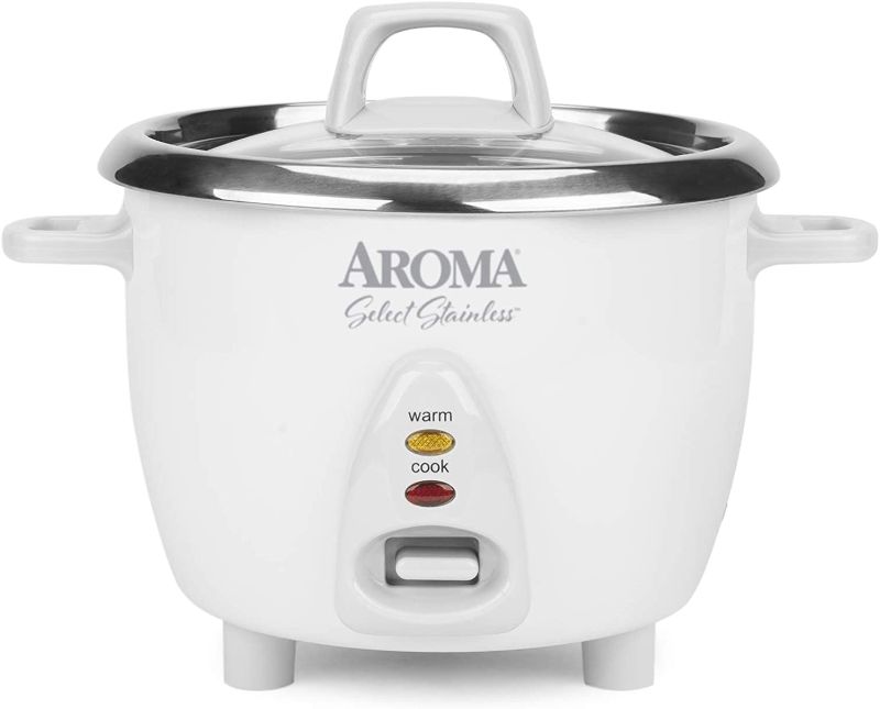 Photo 1 of Aroma Housewares Select Stainless Rice Cooker & Warmer with Uncoated Inner Pot, 6-Cup(cooked)