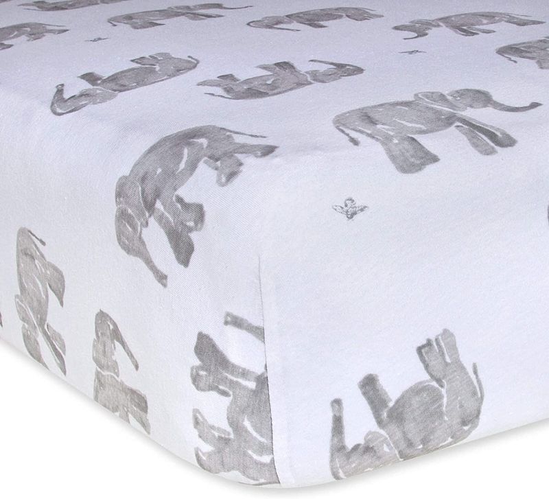Photo 1 of Burt's Bees Baby Fitted Crib Sheet, Girls Boys & Unisex 100% Organic Cotton for Standard & Toddler Mattresses, Dimensions: W28" X L52" 
