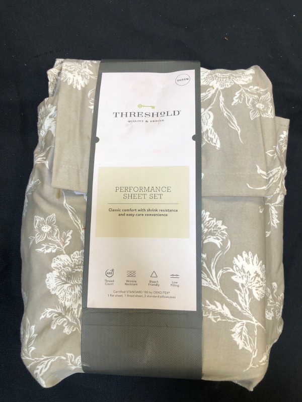 Photo 2 of 400 Thread Count Printed Performance Sheet Set - Threshold™ ( USED ITEM ) SIZE QUEEN 

