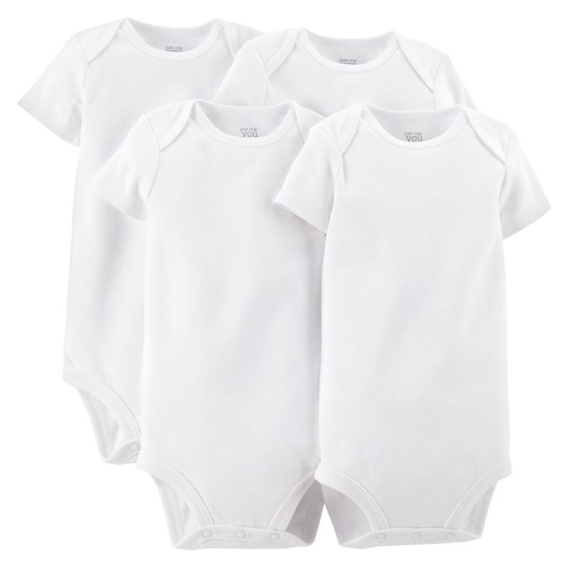 Photo 1 of Baby 4pk Short Sleeve Bodysuit - Just One You Made by Carter's White SIZE  0-3M, Infant Unisex
