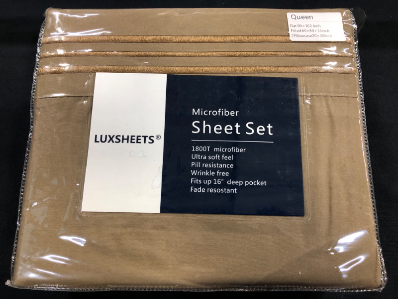 Photo 2 of  Sheets Super Soft Microfiber 1800 Thread Count 16 Inch Deep Pocket 4 Piece Queen Brown Queen size 