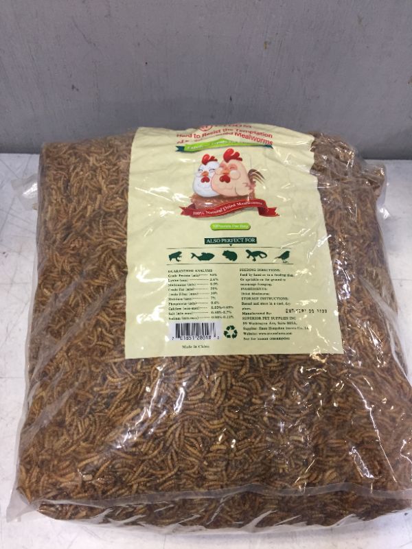 Photo 2 of 10lbs Bulk Non-GMO Dried Mealworms for Reptile , Tortoise ; Amphibian ,Lizard ;Wild Birds; Chickens; Duck etc (BB SEP 20 2023)
