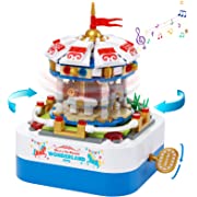 Photo 1 of Building Blocks Music Box Carousel Model Building Kit Merry-Go-Round Musical Box STEM Educational Toy and Gifts for Boys & Girls Age 8-12
