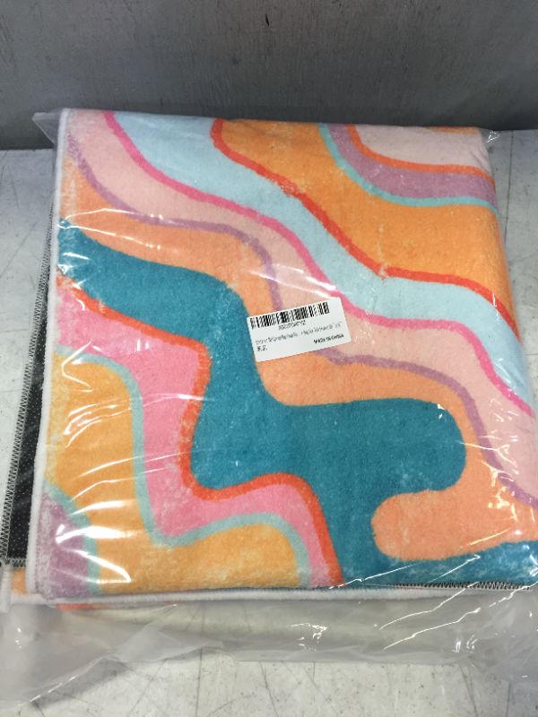 Photo 1 of Abstract Rainbow Bathroom Rug 2x3 Faux Wool Area Rug Soft Non-Slip Bath Rugs Modern Geometric Bath Mat Cute Bathroom Rugs Machine Washable Floor Mat Carpet for Bedroom Bathroom Sink

