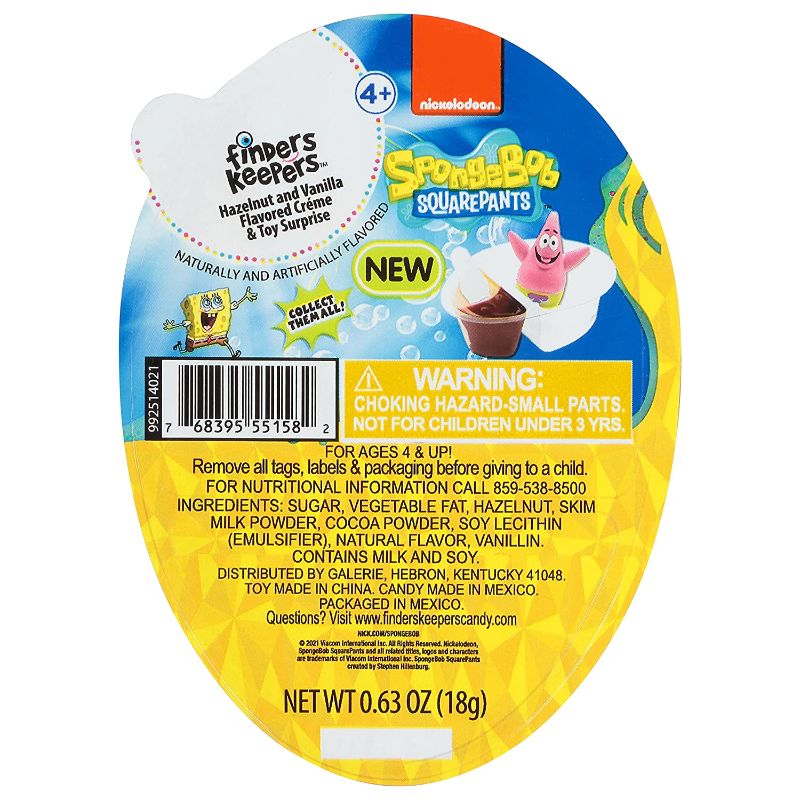 Photo 1 of Finders Keepers Holiday 8 Count Spongebob Hazelnut Crème W/ Toy Surprise - Pack Of 8 Hazelnut Crème Cups W/ Assorted Spongebob Toys - Perfect Stocking Stuffers & Candy Gifts For The Holiday Season
