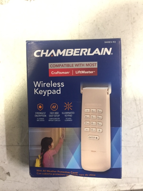 Photo 1 of G940EV-P2 Garage Door Wireless Keypad, Compatible with Chamberlain/LiftMaster/Craftsman Garage Door Opener Manufactured Since Jan 1993, Work with Yellow/Purple/Red/Orange/Green Learn Button
