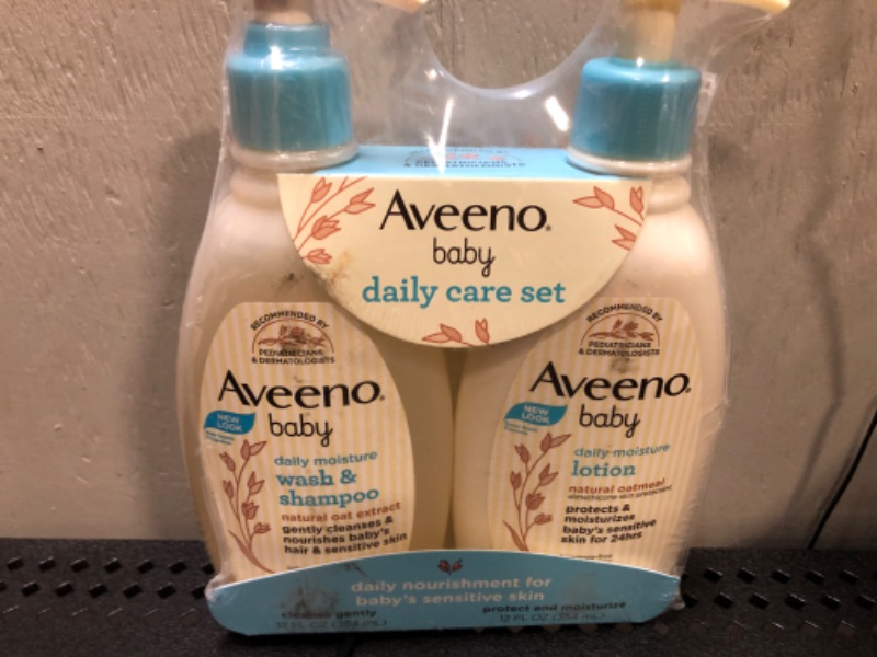 Photo 2 of Aveeno Baby Daily Care Set, Wash & Shampoo, Daily Moisture Lotion