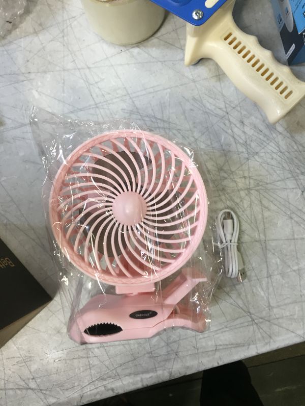 Photo 3 of 5000mAh Portable Clip on Fan Battery Operated - Rechargeable 6 inch Small Desk Fan, 24 Hours Running Time, CVT Speeds USB Fan, 360° Adjustable, Quiet Personal Fan for Outdoor Camping Golf Cart Office Pink