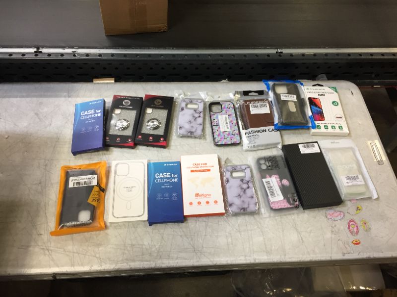 Photo 1 of Assorted phone case/ screen protector bundle, various sizes and styles 