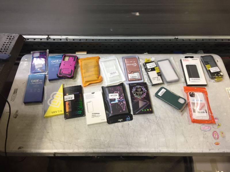 Photo 1 of Assorted phone case/ screen protector bundle, various sizes and styles 