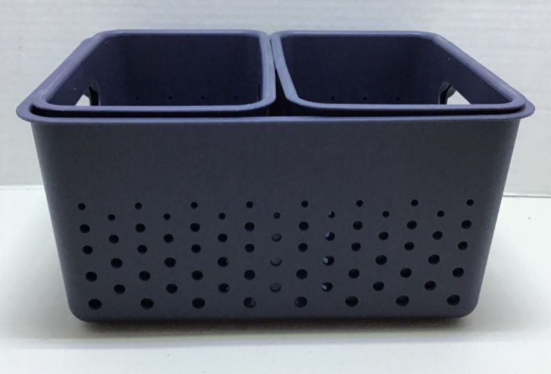 Photo 1 of 2 PK 3pc Storage Baskets - 6 Baskets Total - 10" X 7" X 5" and 4.5" X 7" X 5"
