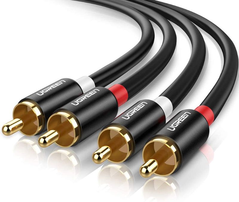 Photo 1 of UGREEN RCA Cable 2RCA Male to 2RCA Male Stereo Audio Cable, Hi-Fi Sound Audio Cord, Gold Plated RCA Cable Compatible with Home Theater Amplifiers HDTV Gaming Consoles Hi-Fi Systems, 6Feet
