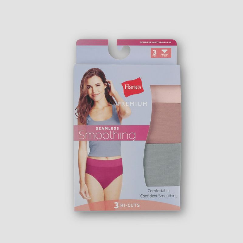 Photo 1 of Hanes Premium Women's Smoothing Seamless 3pk High Cut Briefs Size 8 Xtra Large
PACK OF 2 
