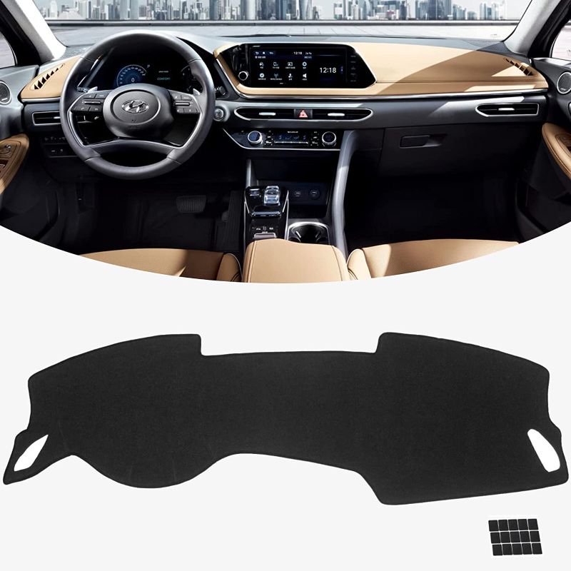 Photo 1 of KEYOOG FLANNEL DASHBOARD COVER NONSLIP CAR DASH BOARD MAT FIT FOR 2020 2021 2022 HYUNDAI SONATA SUNSHADE NO-GLARE NON-SLIP PAD CARPET SUNSHIELD PROTECTOR (WITHOUT FOR HUD) ---FACTORY SEALED
