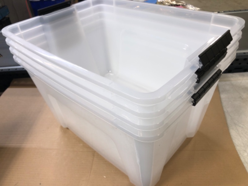 Photo 2 of 4 pcs Plastic  Storage Bins ---not lids 