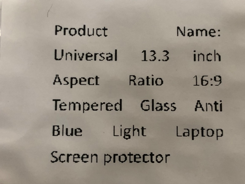 Photo 2 of  13.3 Inch Anti Blue Light and Anti Glare Screen Protector