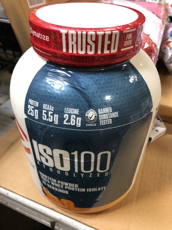 Photo 2 of Dymatize ISO 100 Whey Protein Powder with 25g Hydrolyzed 100% Whey Isolate, Orange ---Dreamsicle, 80 Ounce----exp date 11/23