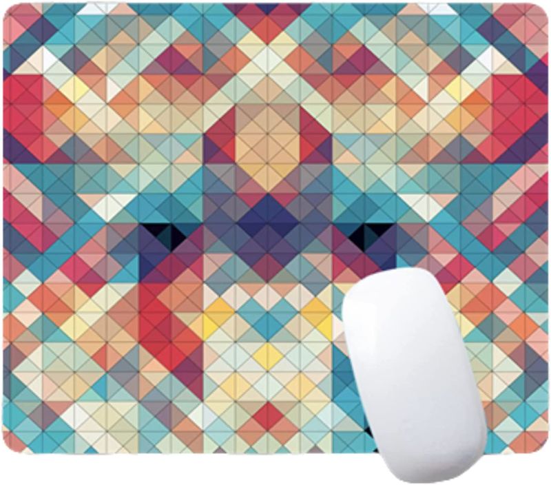 Photo 1 of SAKEESI Mouse Pads with Designs, Cute Computer Mouse Pads for Gamer Office & Home, 10.23 X 8.27 X 0.16 Inches(Colorful Triangle)
