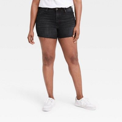 Photo 1 of 14 SIZE ----Women High-Rise Midi Jean Shorts - Universal Thread Black Wash 
