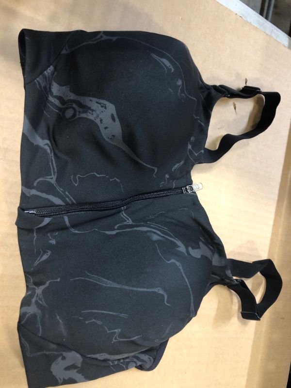 Photo 1 of 36D---Women's High Support Sculpt Zip-Front Mesh Crossback Bra - All in Motion Jet Bla
