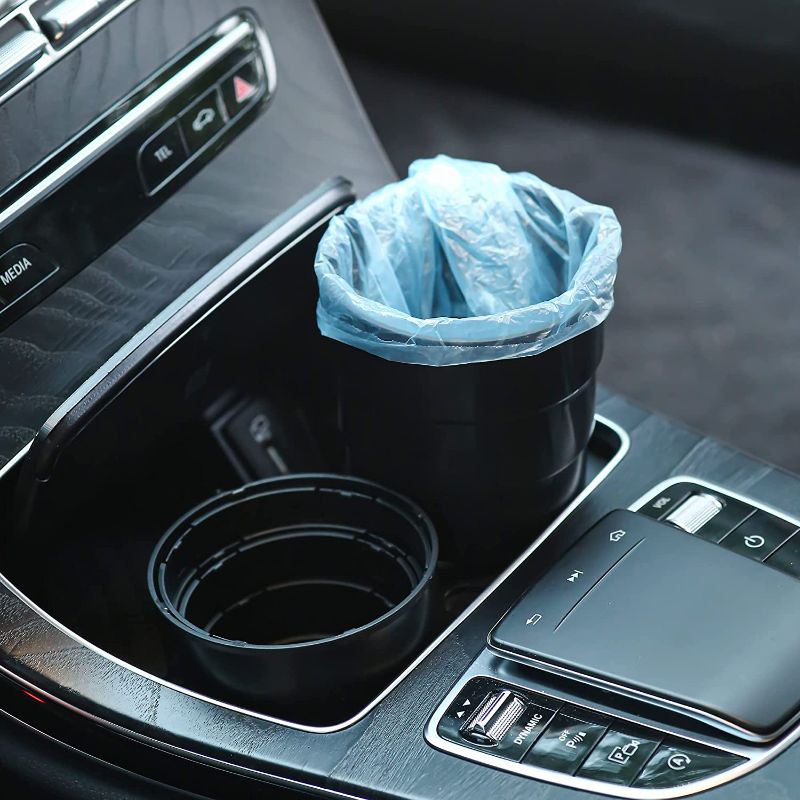 Photo 1 of 2 PCS Portable Car Trash Cups, Collapsible Trash Bag Racks, Folding Garbage Bag Rack for Driving, Outdoor, Camping, Multipurpose, No Lid, Cup Holder Trash Can ( PACK OF 3 ) 
